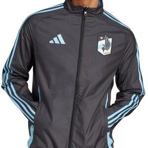 adidas Minnesota United FC Men's Black & Blue Anthem Reversible Jacket - 3XL
